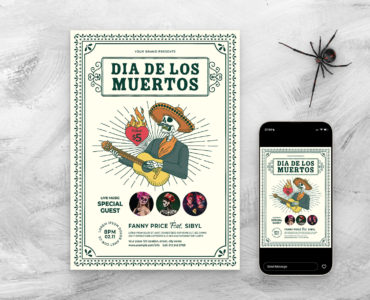 Dia De Los Muertos Flyer Template (PSD, AI, EPS Format)