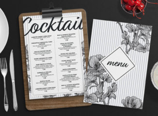 Floral Cocktail Menu Template (PSD Format)