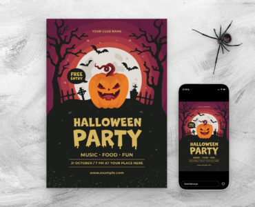 Kid's Halloween Party Flyer Template (PSD, AI, Vector Formats)