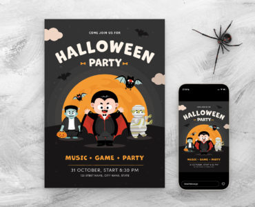 Halloween Party Flyer (PSD, AI, Vector Formats)