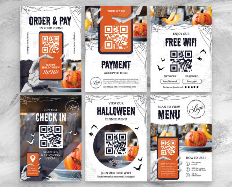 Halloween QR Code Flyer Templates (PSD, AI, Vector Formats)