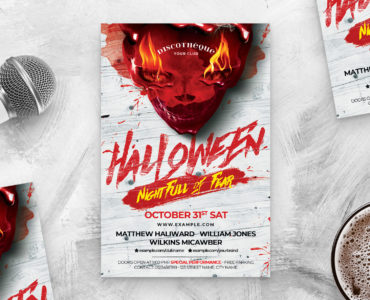 Halloween Skull Party Flyer Template (PSD Format)