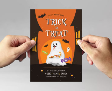 Halloween Trick or Treat Flyer (PSD, AI, Vector Formats)