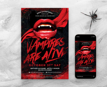 Halloween Vampire Flyer Template (PSD Format)