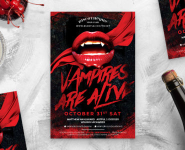 Halloween Vampire Flyer Template (PSD Format)