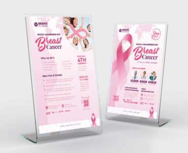 Pink Cancer Flyer Template (PSD, AI, EPS Format)