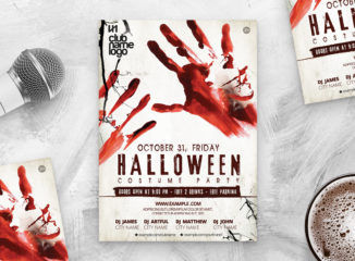 Scary Halloween Party Flyer Template (PSD Format)