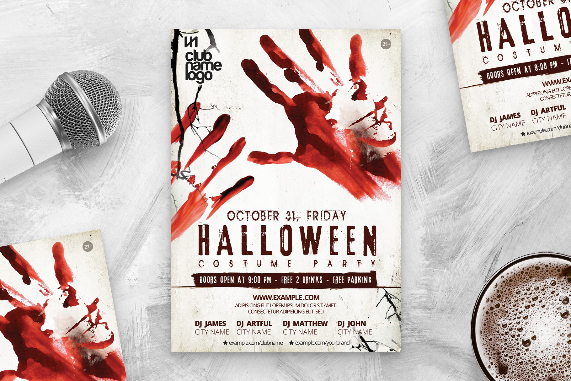 Scary Halloween Party Flyer Template (PSD Format)