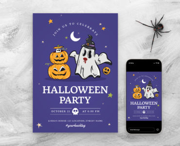 Simple Halloween Flyer Template (PSD, AI, EPS Format)