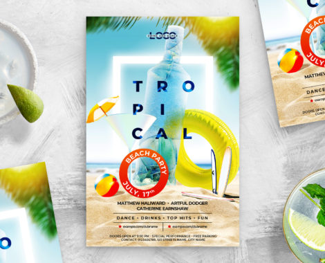 Summer Beach Party Flyer (PSD Format)