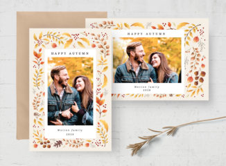 Autumn Fall Photo Greetings Card (PSD Format)