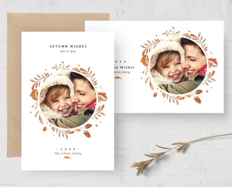 Simple Autumn Photo Card Template (PSD Format)