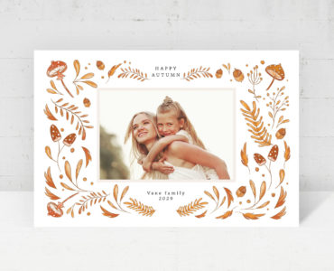 Whimsical Autumn Fall Photo Card Template (PSD Format)