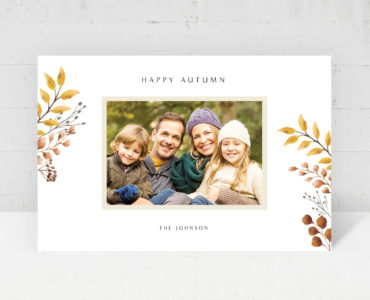 Minimal Autumn Fall Postcard Template (PSD Format)