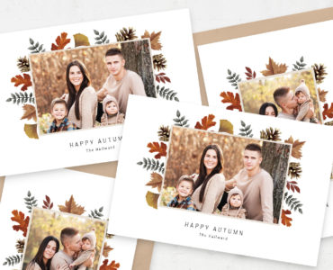 Fall Autumn Photo Card Template (PSD Format)