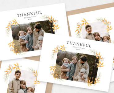 Autumn Thanksgiving Photo Card (PSD Format)