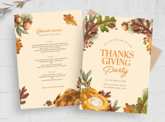 Fall Thanksgiving Flyer Template (PSD Format)