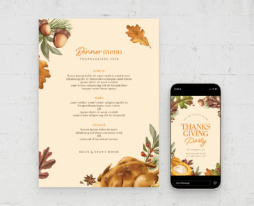 Fall Thanksgiving Flyer Template (PSD Format)