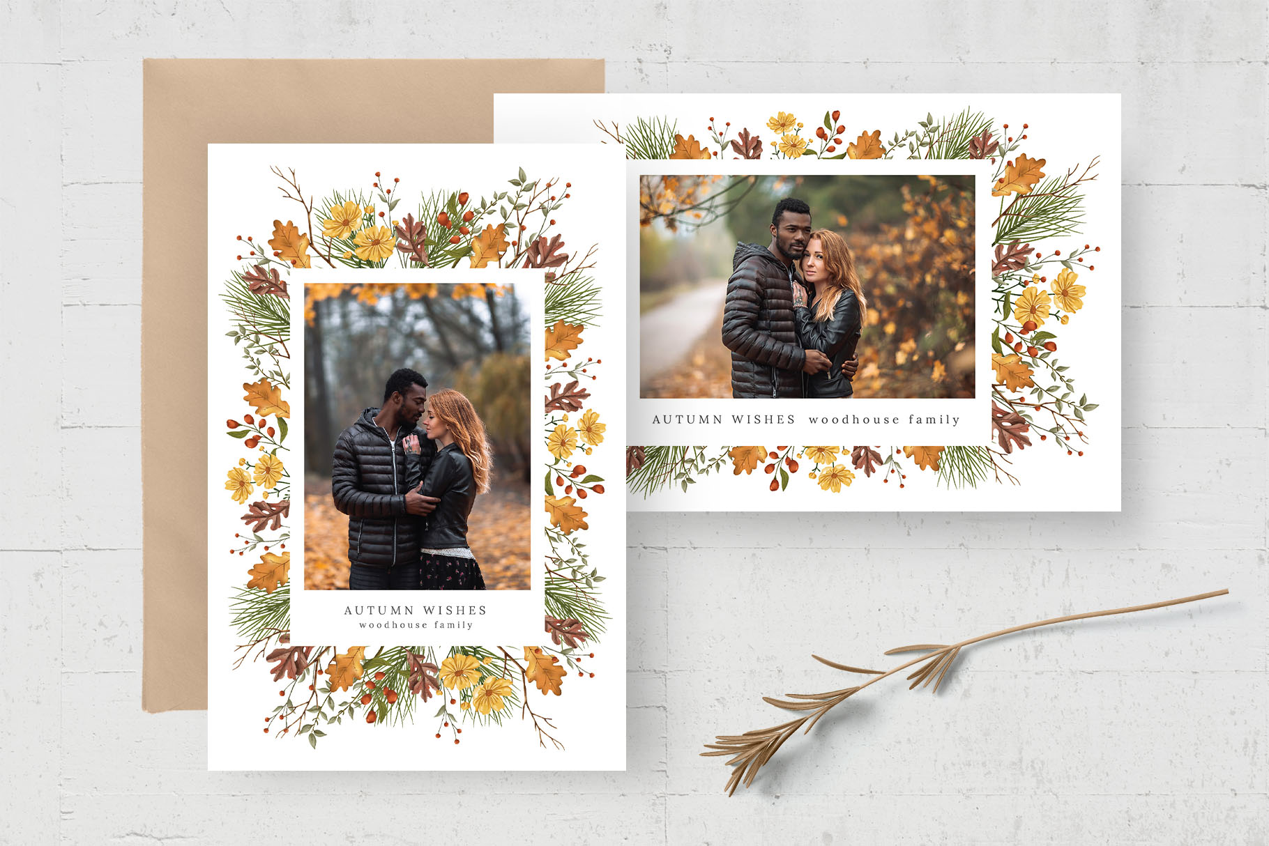 Autumn Fall Photo Card Flyer Template (PSD Format)