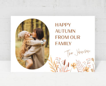 Autumn Fall Photo Card Template #03 (PSD Format)