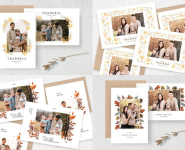 Autumn Fall Photo Card Templates (PSD Format)