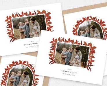 Autumn Leaves Photo Card Template (PSD Format)