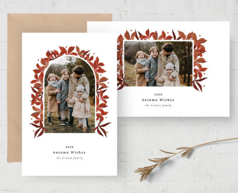Autumn Leaves Photo Card Template (PSD Format)