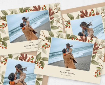 Autumn Photo Greetings Card Template (PSD Format)