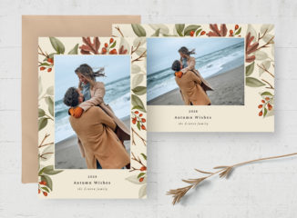 Autumn Photo Greetings Card Template (PSD Format)