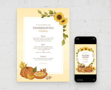 Thanksgiving Card / Flyer Template (AI, PSD, EPS Format)
