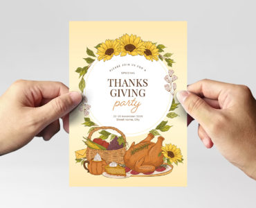 Thanksgiving Card / Flyer Template (AI, PSD, EPS Format)