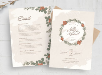 Festive Wedding Card Template (AI, PSD, EPS Format)