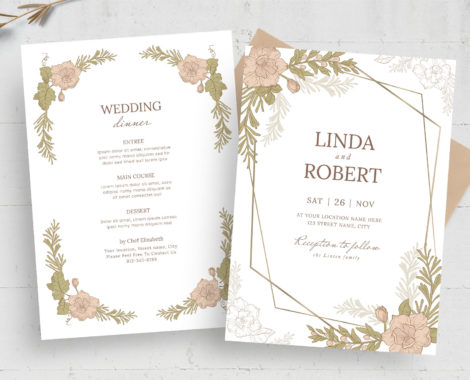 Autumn / Fall Wedding Invite Card Template (PSD, AI, EPS Format)