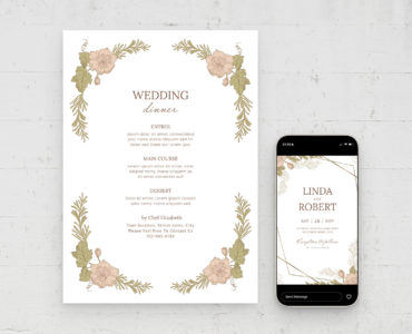 Autumn / Fall Wedding Invite Card Template (PSD, AI, EPS Format)
