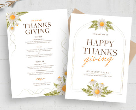 Thanksgiving Flyer Card Template (PSD Format)