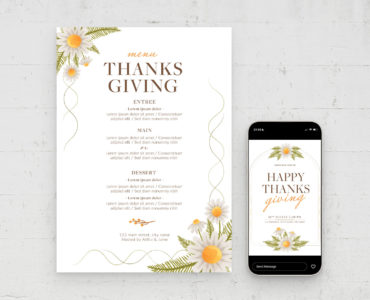 Thanksgiving Flyer Card Template (PSD Format)