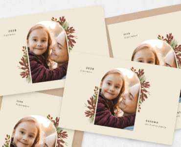 Beige Autumn Photo Card Template (PSD Format)
