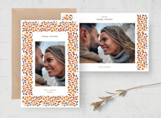 Chic Autumn Fall Photo Card Template (PSD Format)
