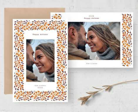 Chic Autumn Fall Photo Card Template (PSD Format)