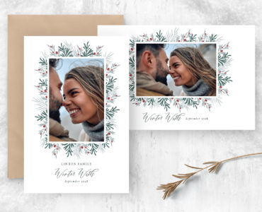 Festive Winter Photo Card Flyer (PSD Format)
