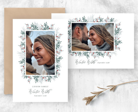 Festive Winter Photo Card Flyer (PSD Format)