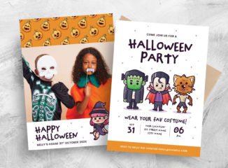 Kids Halloween Party Flyer Template (PSD, AI, EPS Format)