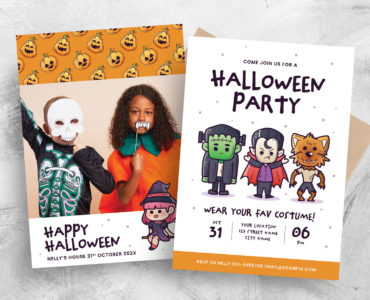 Kids Halloween Party Flyer Template (PSD, AI, EPS Format)