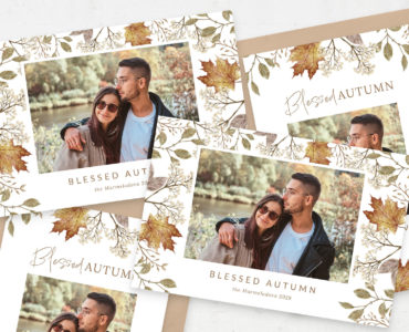 Rustic Autumn Fall Photo Card Template (PSD Format)