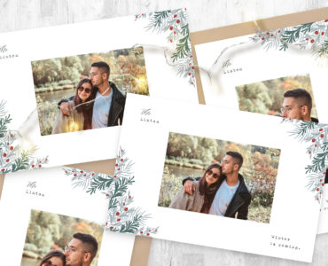 Simple Winter Photo Card Flyer (PSD Format)