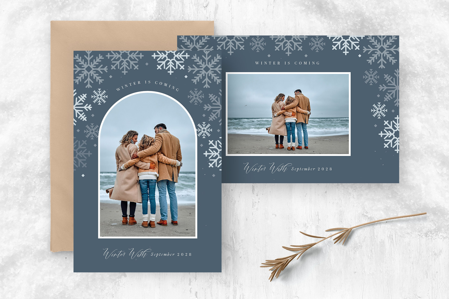 Simple Winter Photo Card Flyer Template