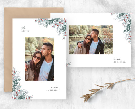 Simple Winter Photo Card Flyer (PSD Format)