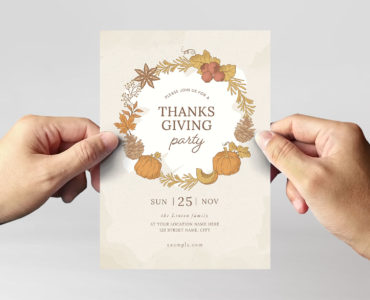 Thanksgiving Flyer Invitation (PSD, AI, EPS Format)