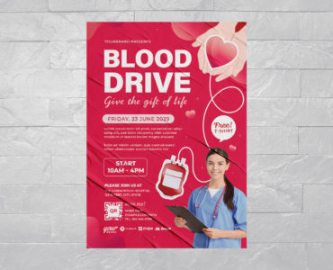 Blood Drive Flyer Template (AI, EPS Format)