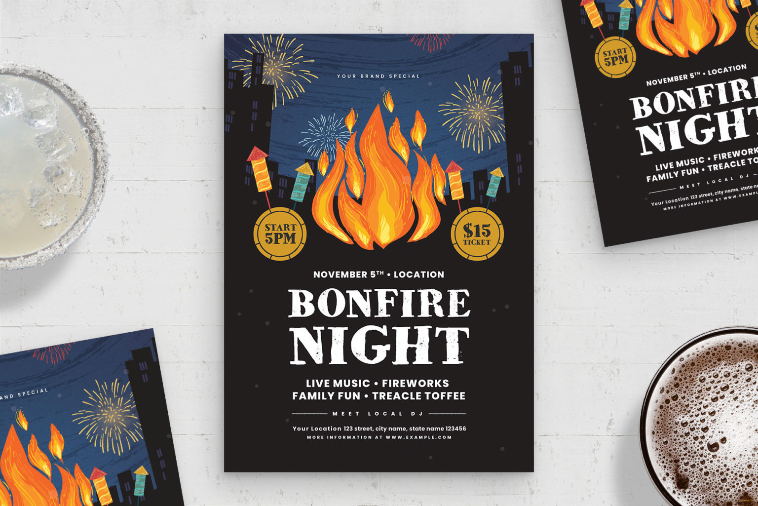 Bonfire Night Flyer Template [AI, EPS] BrandPacks